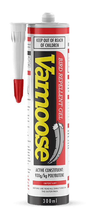 Vamoose Bird Repellent Gel 300ml cartridge with applicator