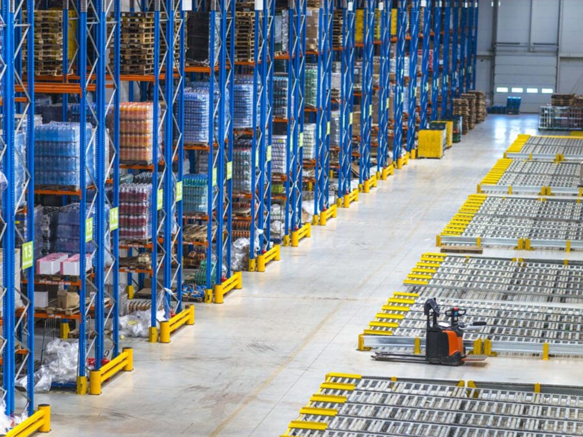 BCS Spectre Net bird exclusion netting installed across the roof steel of a warehouse and distribution centre
